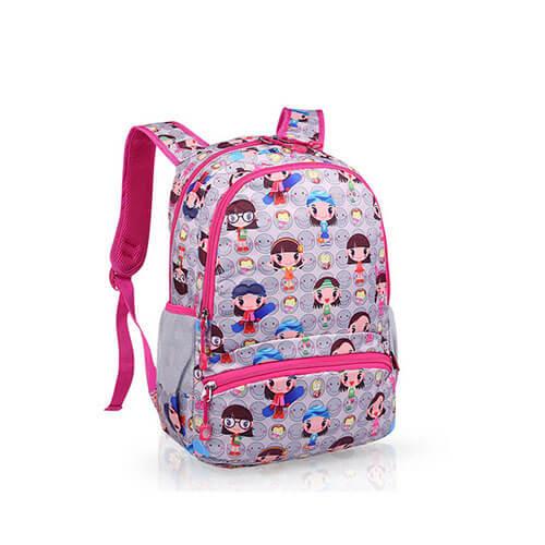 Cartoon Character Printed School Rucksack Bags Pink Recyclable For Kids