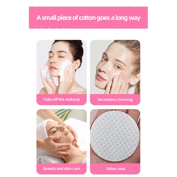 OEM Cosmetic Cotton Round Pads Facial Cotton Pads Facial Pure Makeup Cotton Pad Embossing for Face Makeup and Clean