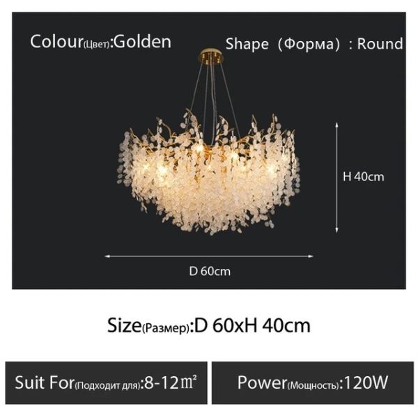 Nordic Ceiling Crystal Chandelier Gold Luxury Pendant Light  （WH-AP-672）