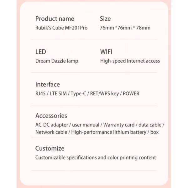 CPE Wifi 4G LTE Home Router поддерживает скорость UL / DL