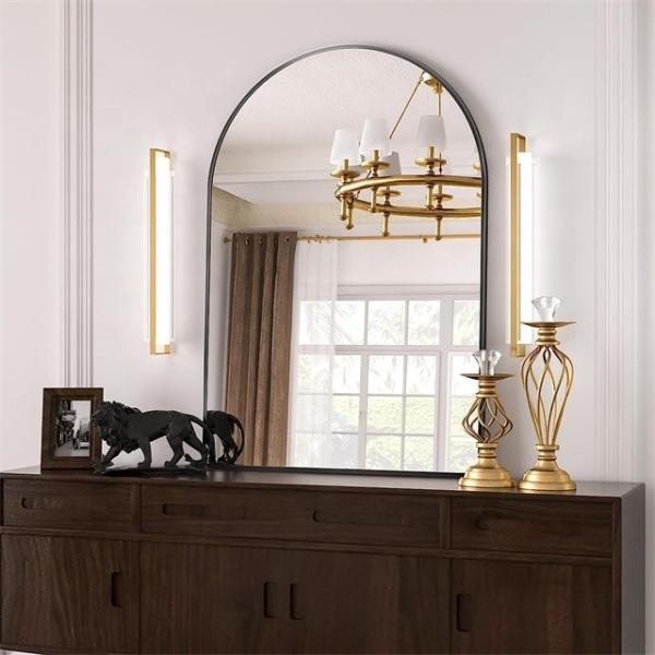 Customized Aluminum Alloy Bathroom Decorative Wall Hanging Mirror in Large Round Shape
