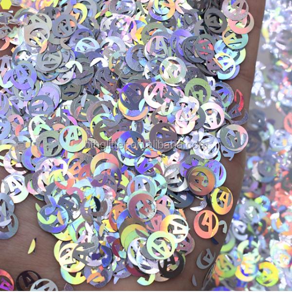 365 Colors Glitter Shaped Letter a in the Circle Glitter Shape Perfect Addition to Indoor Christmas Decoration