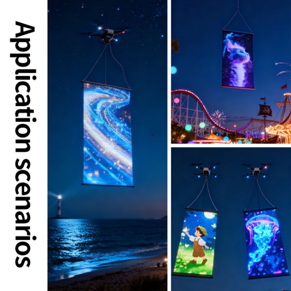 P15 Factory Direct Flying Screen Outdoor LED Film Screen for Drone Show Scenic Performances & Advertising Video Display Screen
