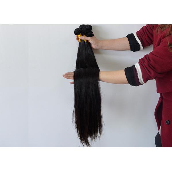 100% Virgin Human Hair Extensions In Natural Color 1b# No Synthetic