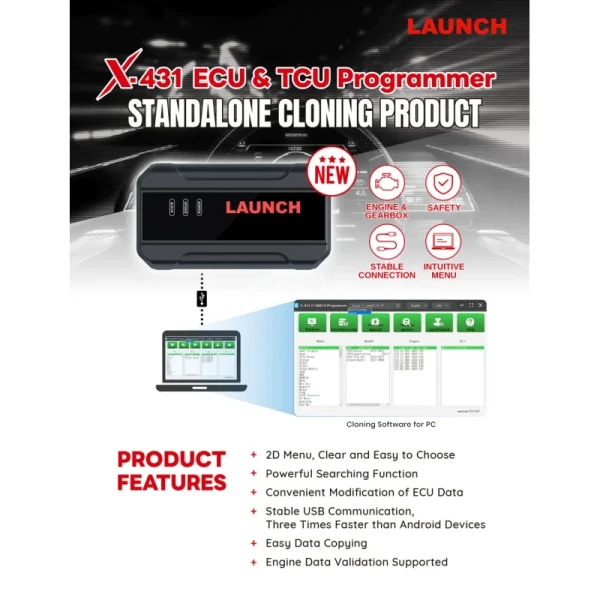 2024 Launch X431 ECU TCU Programmer Standalone PC Version Supports Checksum Correction, IMMO Off