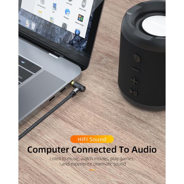 3.5mm AUX Cable Codo macho a macho conector de audio Cable 90 grados