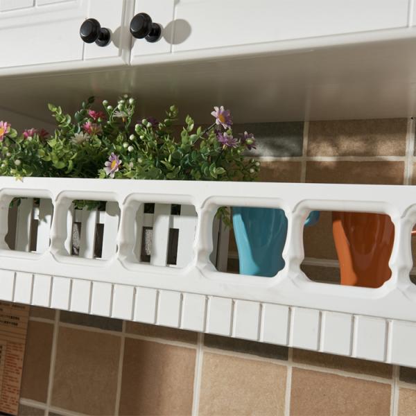 White Villa Kitchen Cabinet With Marble Design Countertop PVC Kitchen Cabinets