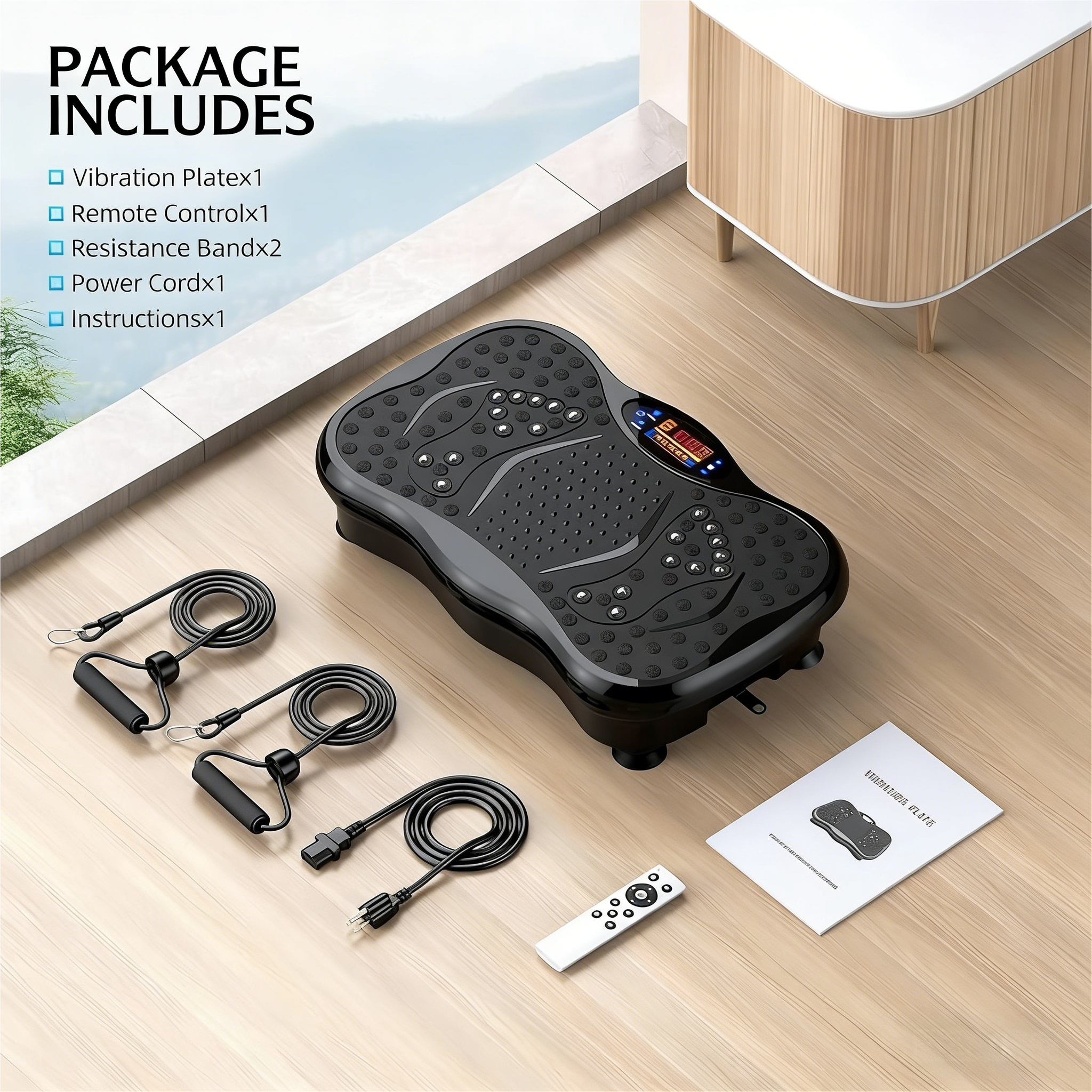 Whole Body Vibration Plate Exercise Machine with Touch Screen & Remote Control