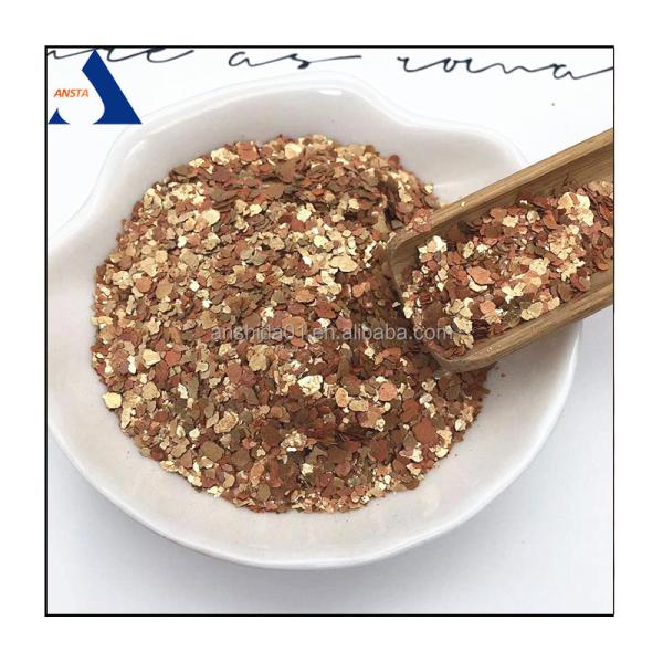 1-3mm 2-4mm Phlogopite Mica Flakes 20mesh Golden Flakes 40mesh Calcined Mica Flakes