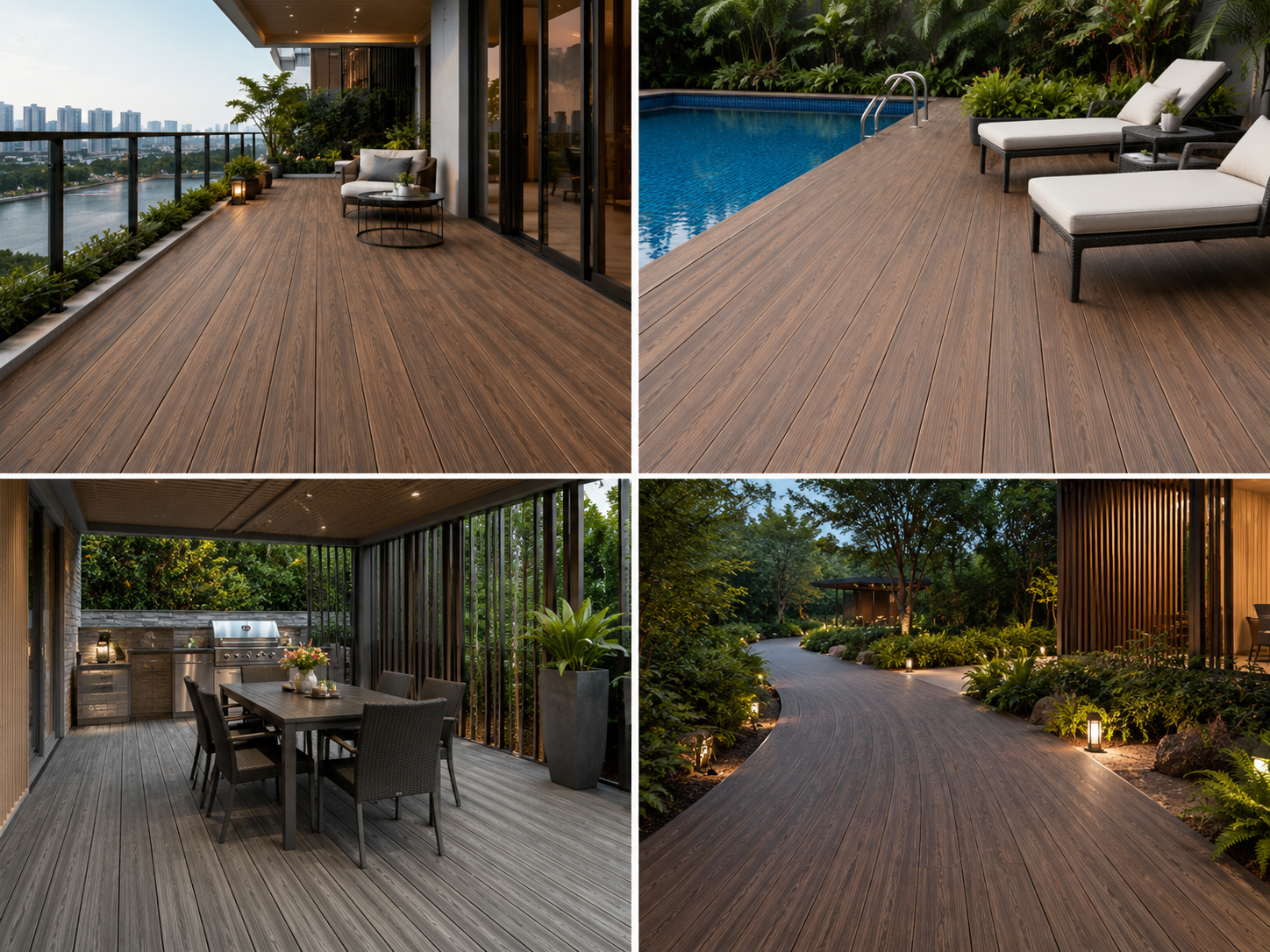 138x23mm WPC Outdoor Decking 3D Embossed Co Extrusion Waterproof Exterior Flooring Patio Garden