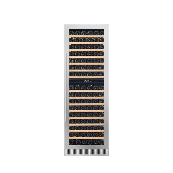 185 garrafas Display de vinho Refrigerador de zona dupla Porta de vidro elétrica Modelo LD-185D