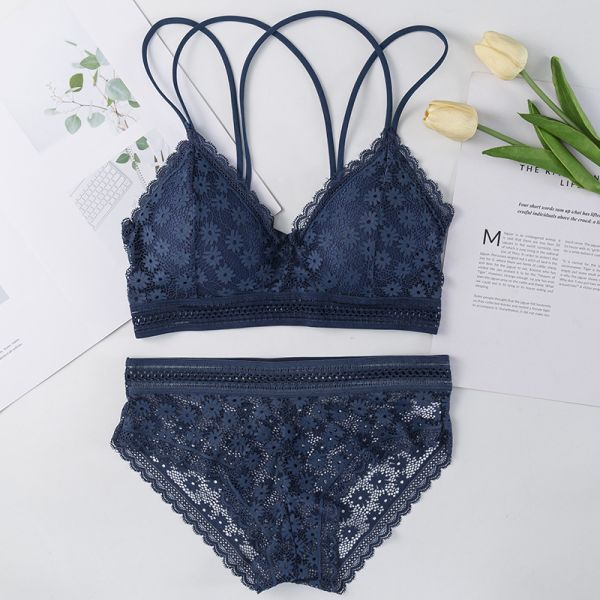 Best Quality Sexy Fashion Women Lace Panties Bra Set Low MOQ Underwear Wholesale Sexy Lace Bra Set Women