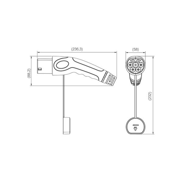 IEC62196 EV Charger Connectors 480V AC EV Charger Gun waterproof
