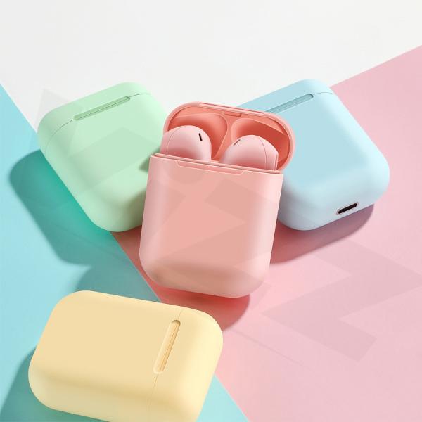 Fones de ouvido impermeáveis amarelos azuis do rosa 4h TWS Bluetooth de Macaron