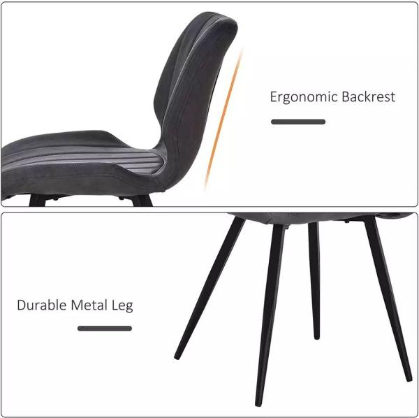 High Durability Minimalist Faux Leather Padded Dining Chairs Scratch Resistance