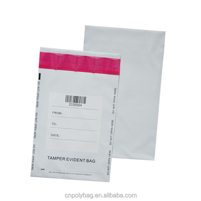 Free Sample LDPE Plastic Money Cash Deposit Envelopes Security Package Bags