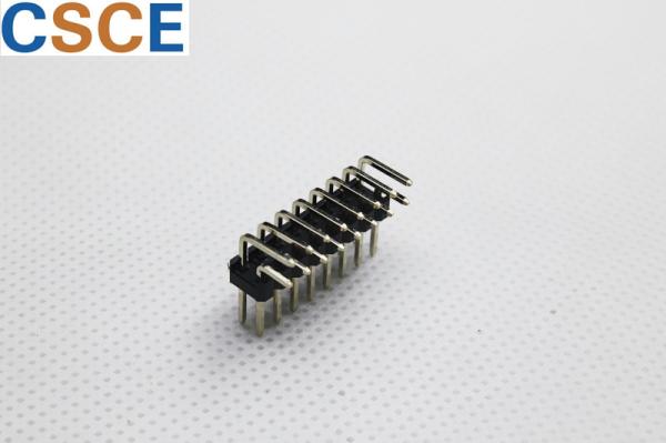 Brass Contact 2A DC/AC Right Angle Pin Header , 90 Degree 2mm Pitch Connector