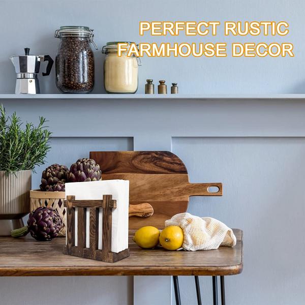 Customizable Rustic Napkin Holder for Farmhouse Decoration Printing Silk-screen/Burned