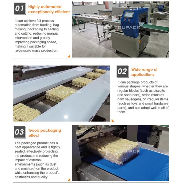 Automatic Servo Motor Soap Bread Flatbread Bag Horizontal Pillow Flow Wrapping Packing Machine Pillow Bag Packing Machine