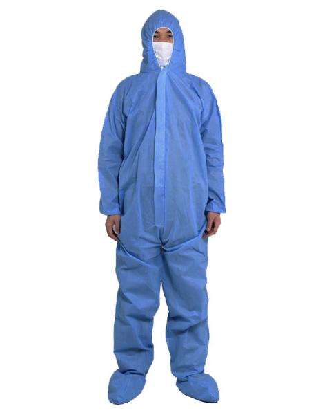 Breathable 50gsm Nonwoven Hooded Disposable Coveralls