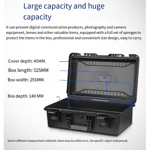 Caja de herramientas multiusos impermeable IP67 con espuma personalizada 525x291x185mm