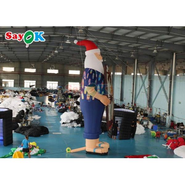 Гавайский рождественский декоративный модель надувный Санта Клаус на пляже Размер 7,6 м