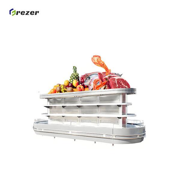 Customized Fish Display Freezer Driect Cooling / Air Cooling Open Top Island Freezer For Haddock