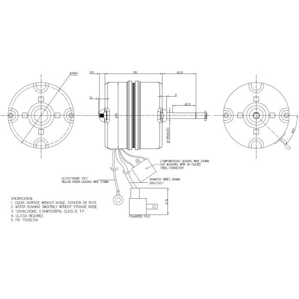 Проветрите вентиляторный двигатель безредукторной передачи вентиляции, 3,3