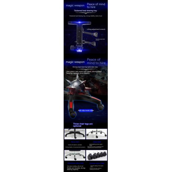 Fabric Padded Seat Gaming Chair with Height Adjustment Lumbar Support and Swivel Seat