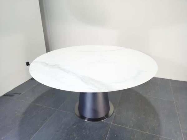 Classic Combination Marble Metal Dining Table Round Marble Table Dining Set