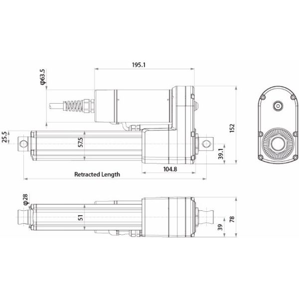 8000N Heavy-Duty Linear Actuator IP69K Waterproof Industrial Grade Machinery Kit