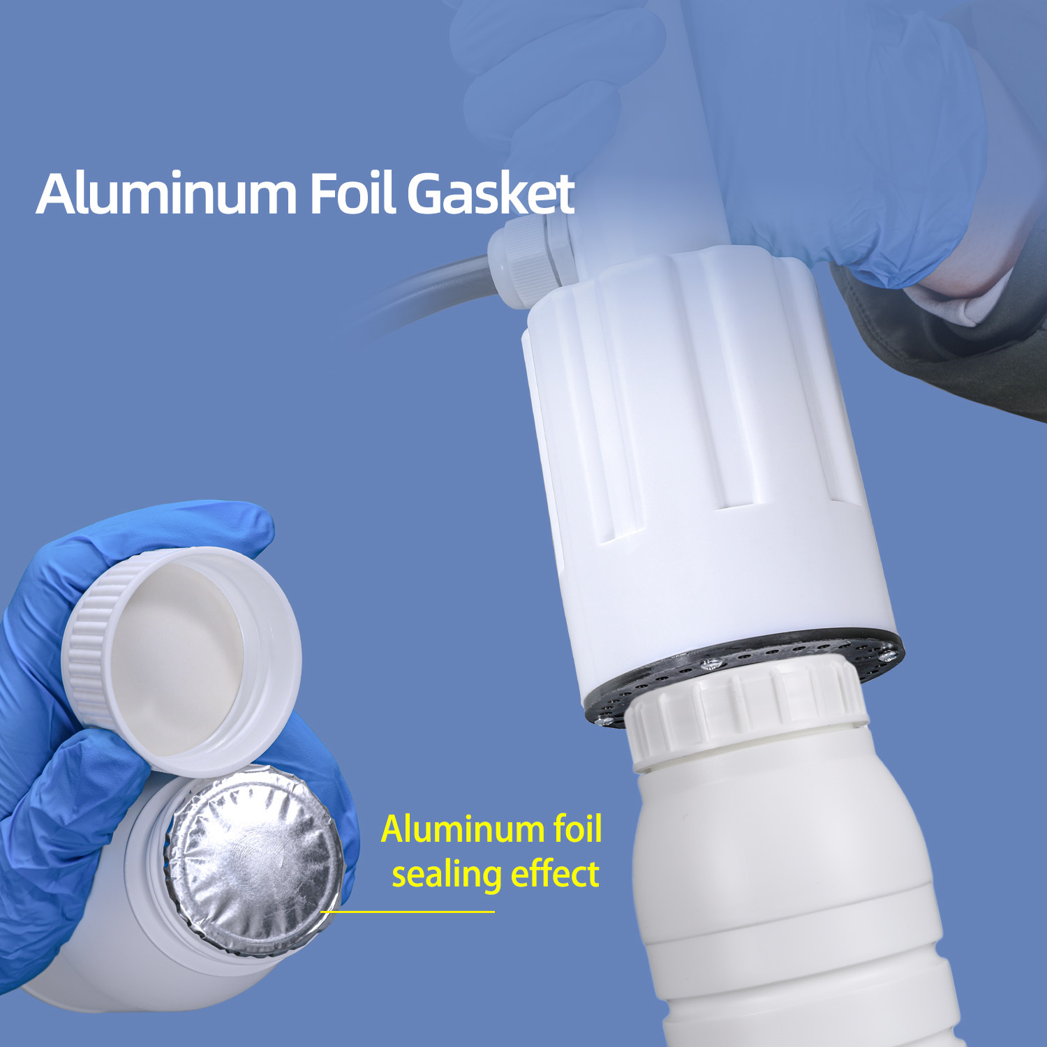 High Barrier Coex Bottle HDPE Plastic Container with Aluminum Foil Liner Screw Cap for Chemical Liquids