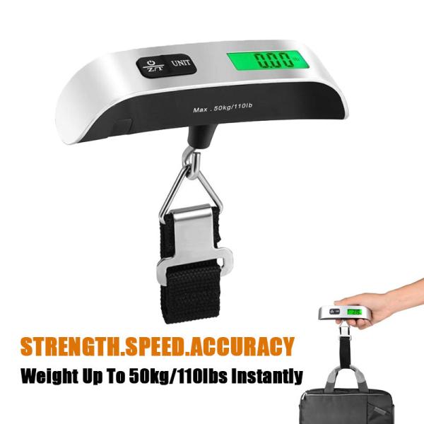 110lb/50kg Electronic Luggage Hanging Suitcase Travel Weighs Baggage Bag Weight Balance Tool Portable Digital LCD Display Scale