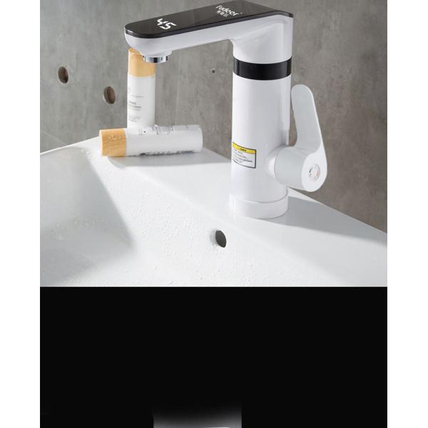 White Cold And Hot Electronic Bathroom Faucet Tap Anti Splash 150L