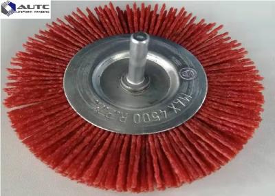 Cor vermelha de nylon abrasiva de diâmetro de fio da escova 1.4mm da roda do fio para polonês
