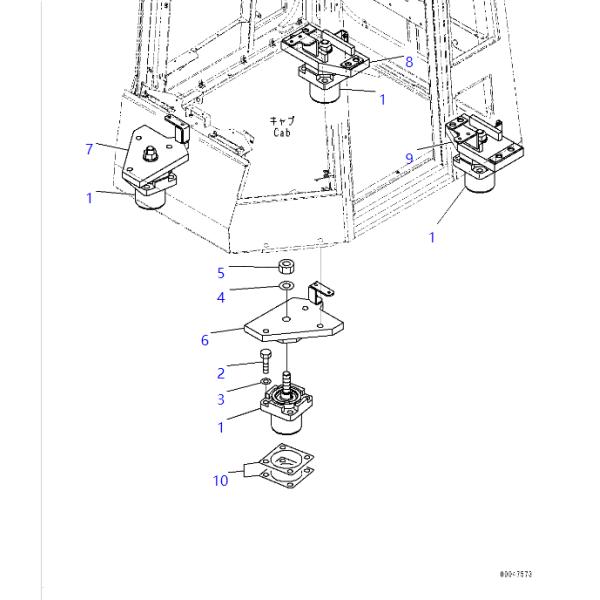 426-54-33262 4265433262 For Komatsu WD600-6 WA600-6 WA600-6R WHEEL DOZERS WHEEL LOADERS parts Engine VISCOUS MOUNT Mount Assembly Aftermarket Original
