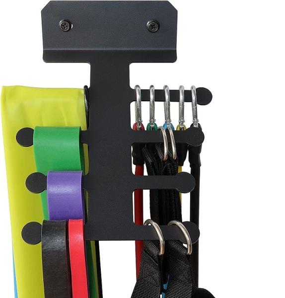 Étagère non pliable Bandes de résistance polyvalentes Fente d'organisateur de stockage Crochets de gymnase Étagère d'outils de fitness