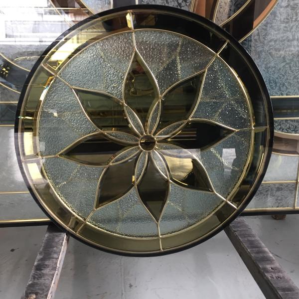 New design decorative window glass 25.4MM thickeness with brass caming