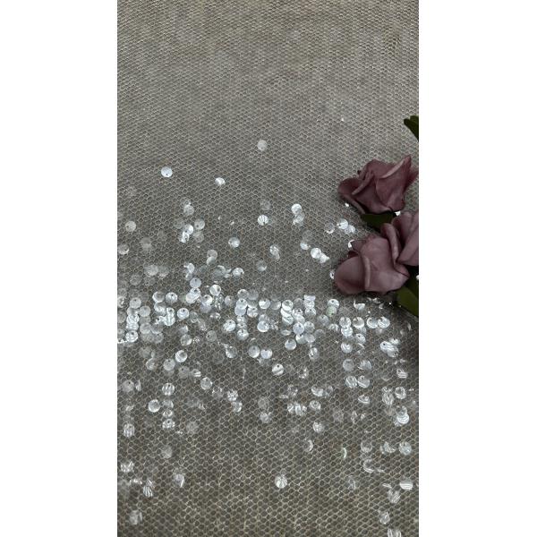 Leafy Luxury Sequin Lace Embroidered Fabric Elegant And Breathe For Evening Occasion