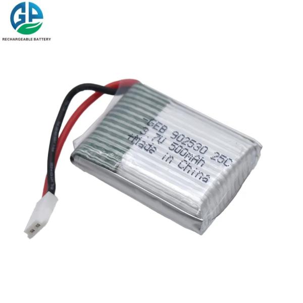 CE KC Approved 902530 500mAh 25C Lithium Polymer Battery Pack Rechargeable LiPo Battery