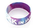 swriled and logo deboss-filled wide promotional products free silicone bracelets
