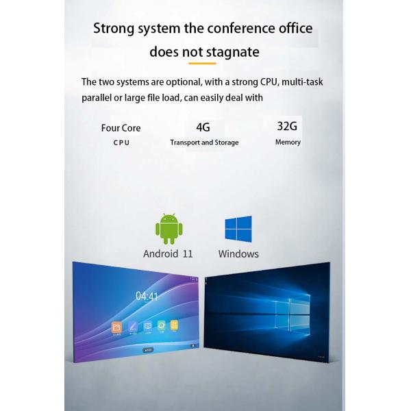 Whale Screens Android Based Virtual Smart Board 110 Inch Smart Interactive Lcd Display Whiteboard Flat Panel With Mobile Stand