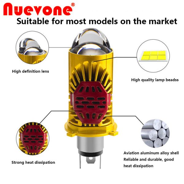 50W H4 Led Motorcycle Headlight High Brightness IP67 Waterpoof Plug And Play