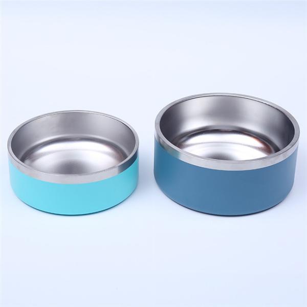 Deslize não a bacia de aço inoxidável do cão da parede do dobro da bacia Sus304 do alimentador do animal de estimação 32oz