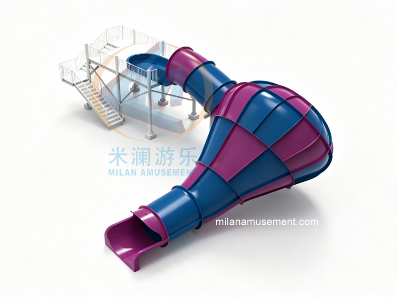 Custom Mini Tornado Water Slide – CE Certified Multi-Rider Interactive Slide with Customizable Width, Color & Theme
