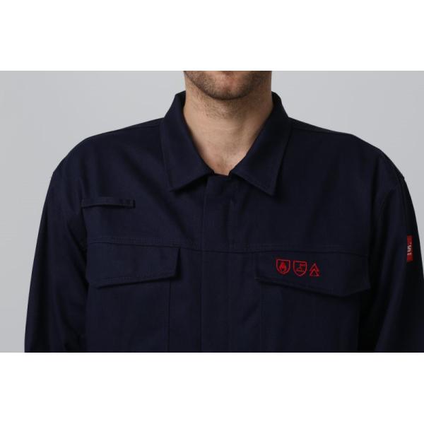 2 Way Brass Zipper Fire Retardant Workwear , 350gsm Flame Proof Overalls