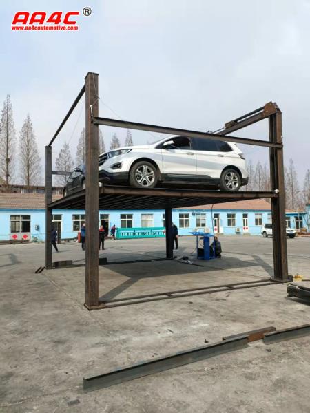 Oil cylinder +Chain 4 post parking lift for 3 cars parking on one decker 6T 3750mm high