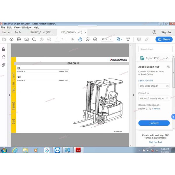 V110 laptop with Jungheinrich Judit Diagnostic Scanner V4.37 Software with Online Update and 1 Year Warranty for Forklift Diagnostics