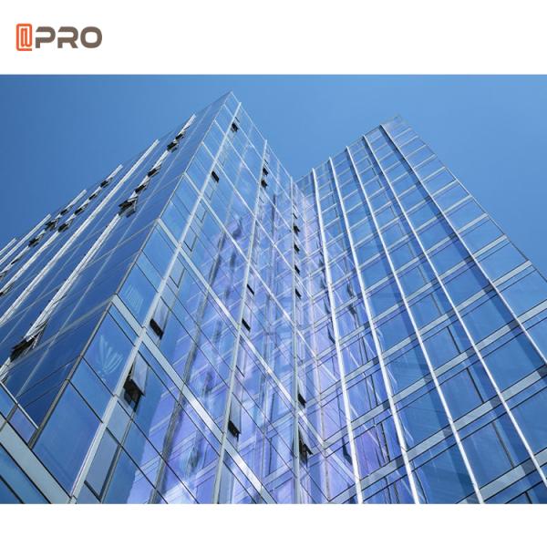 Glass Wall Facade Building 1-4mm blue Glass Curtain Wall System for building