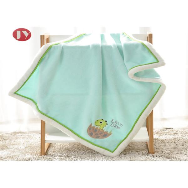 Super Soft Thick Baby Blanket , Short Plush Two Layer Blanket Lovely Cartoon Embroidery